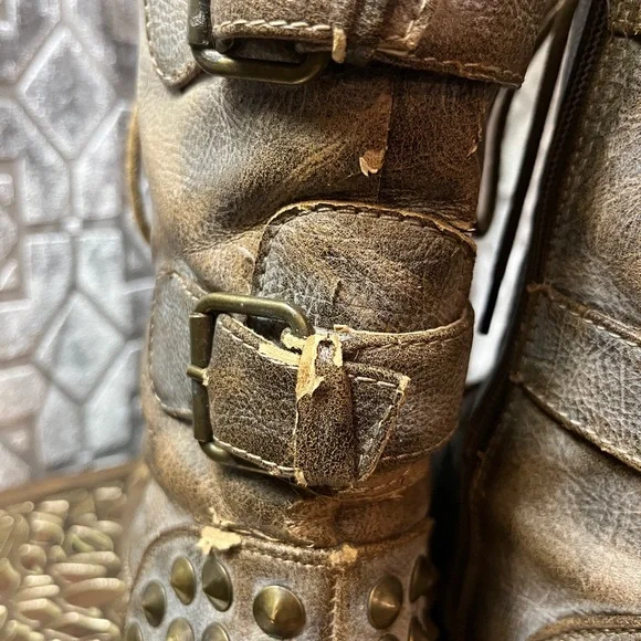 Brown Lace-Up Combat Boots - Picture 7 of 10